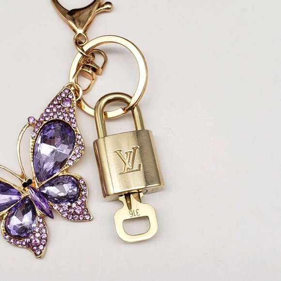 Authentic Louis Vuitton Lock & Key with unbranded Butterfly Bagcharm, Keycharm - Picture 5 of 7